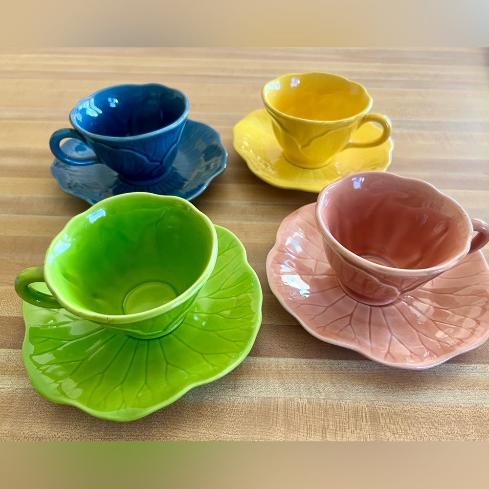 EUC Metlox Lotus Teacup and Saucer sets.